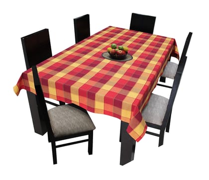 AIRWILL Branded, 100% Cotton Yarn-Dyed Multicolor Checks with 6/8 Seater Tablecloth, Sized 140cm Width and 180cm Length, Pack of 1 Piece