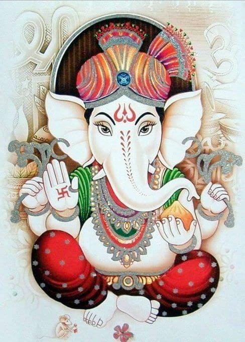 APM Ganpati Wall Sticker/Ganpati Bappa Fully Waterproof Vinyl Sticker self Adhesive for Living Room, Bedroom, Office, Kids Room 12X18 inches (GC7)