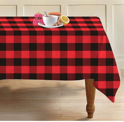 AIRWILL, 100% Cotton Designer Checks Tablecloth/Teapoy Cloth, Sized by 140cm in Width and 180cm in Length. Use as 4/6 Seaters, Rectangles Shaped. Pack of 1 Piece.