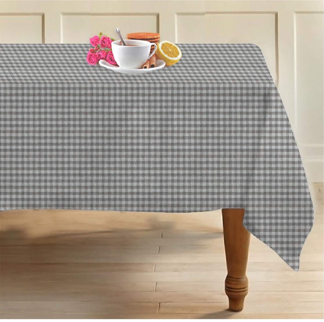 AIRWILL, 100% Cotton Designer Tablecloth/Teapoy Cloth, Sized by 140cm in Width and 180cm in Length. Use as 6/8 Seaters, Rectangles Shaped. Pack of 1 Piece