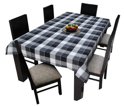 AIRWILL Branded, 100% Cotton Yarn-Dyed Multicolor Checks with 6/8 Seater Tablecloth, Sized 140cm Width and 180cm Length, Pack of 1 Piece