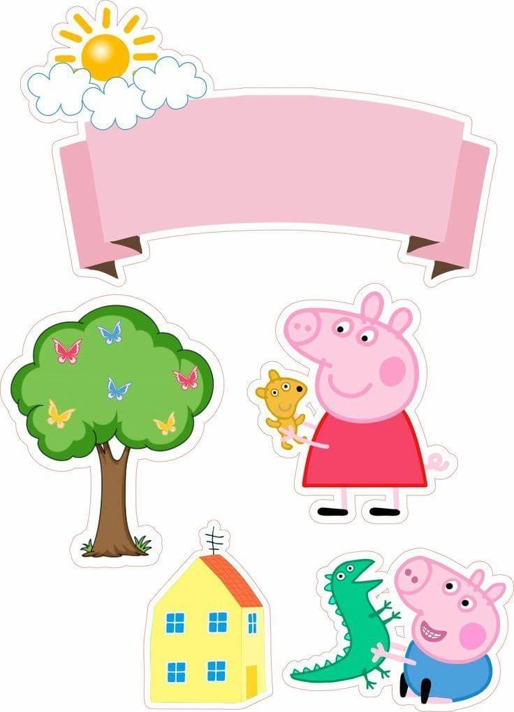 APM Peppa Pig Wall Sticker Fully Waterproof Vinyl Sticker self Adhesive for Living Room, Bedroom, Office, Kids Room 12X18 inches (PPC9) (AP12)
