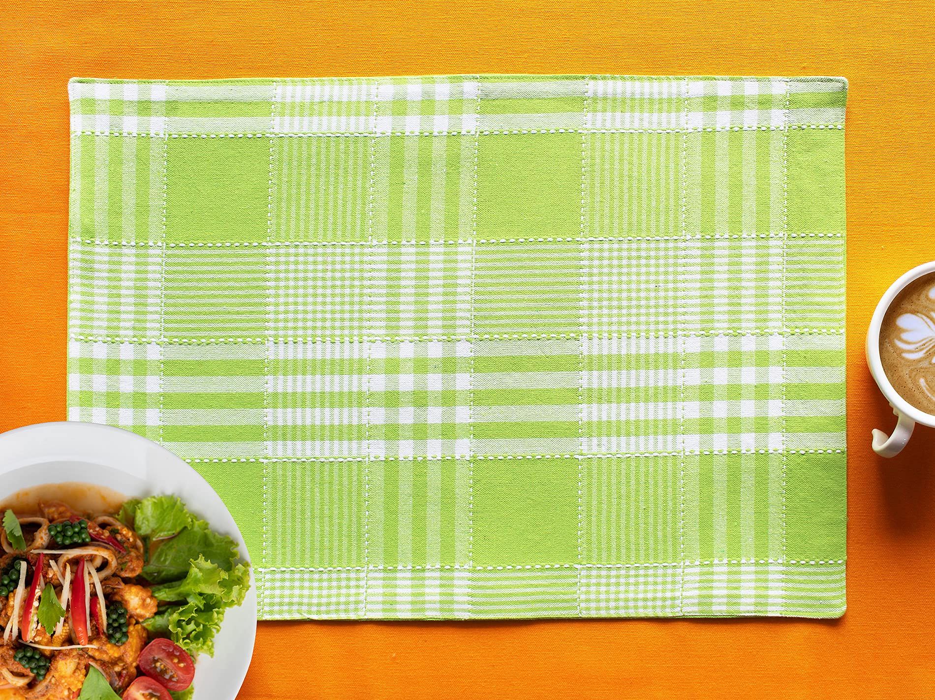 Airwill, Cotton Checkered Pattern Dining Table Placemats, 33x48cms