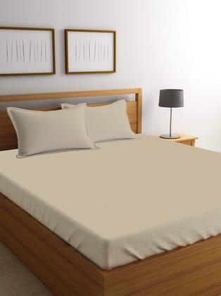 Airwill Soft Cotton Satin Weave Double Bedsheet with 2 Pillow Covers