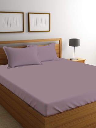 Airwill Soft Cotton Satin Weave Double Bedsheet with 2 Pillow Covers