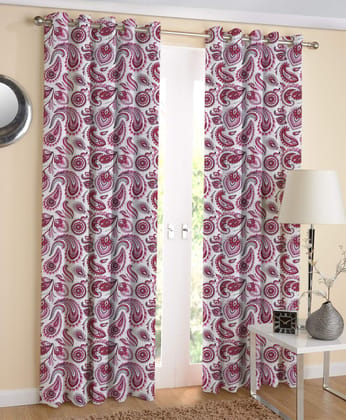 AIRWILL Multicolor Printed Pattern Cotton Window Curtains 4x5ft Pack of 2 Pieces