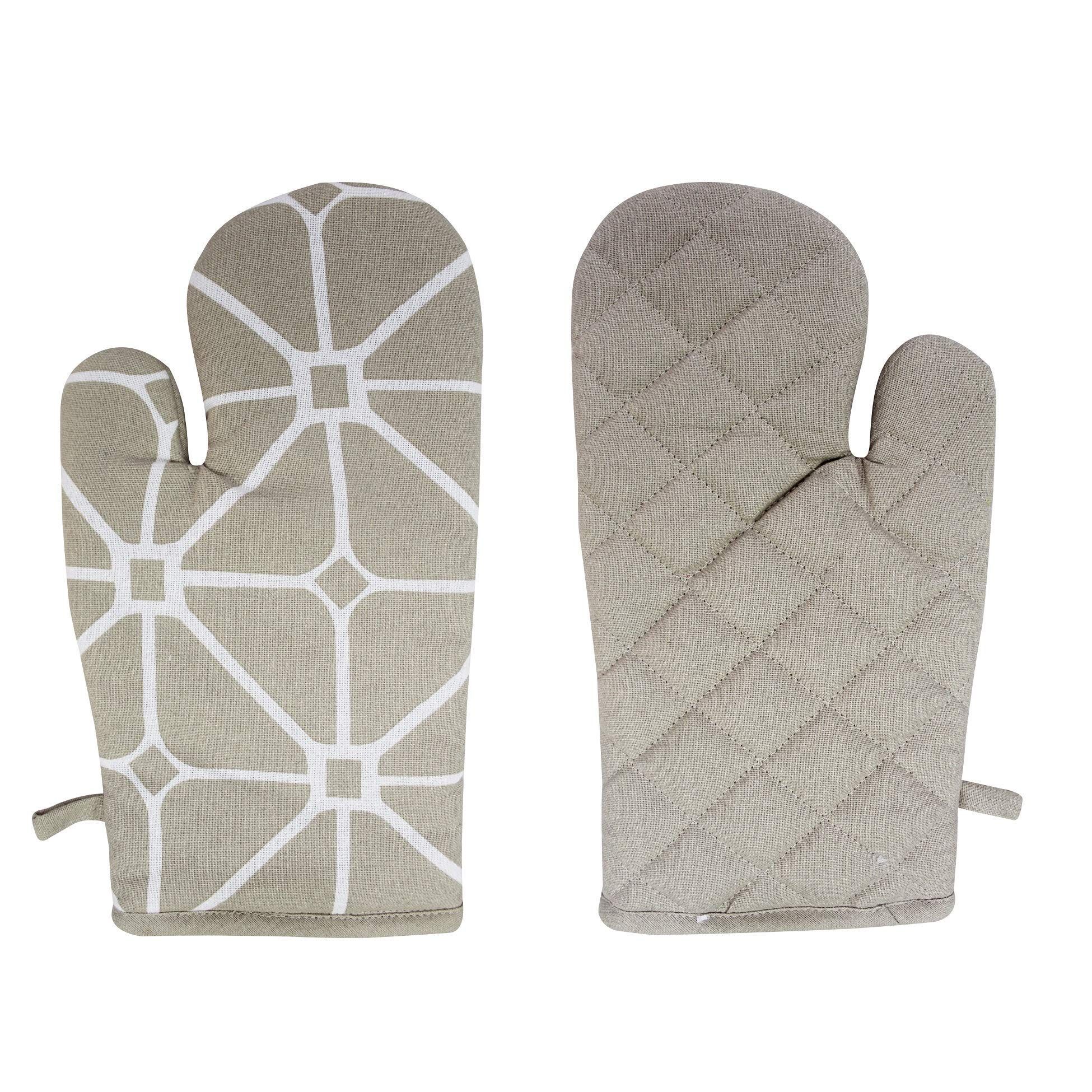 AIRWILL, 100% Cotton Kitchen Padded Oven Gloves, Mitts (Pack of 2)