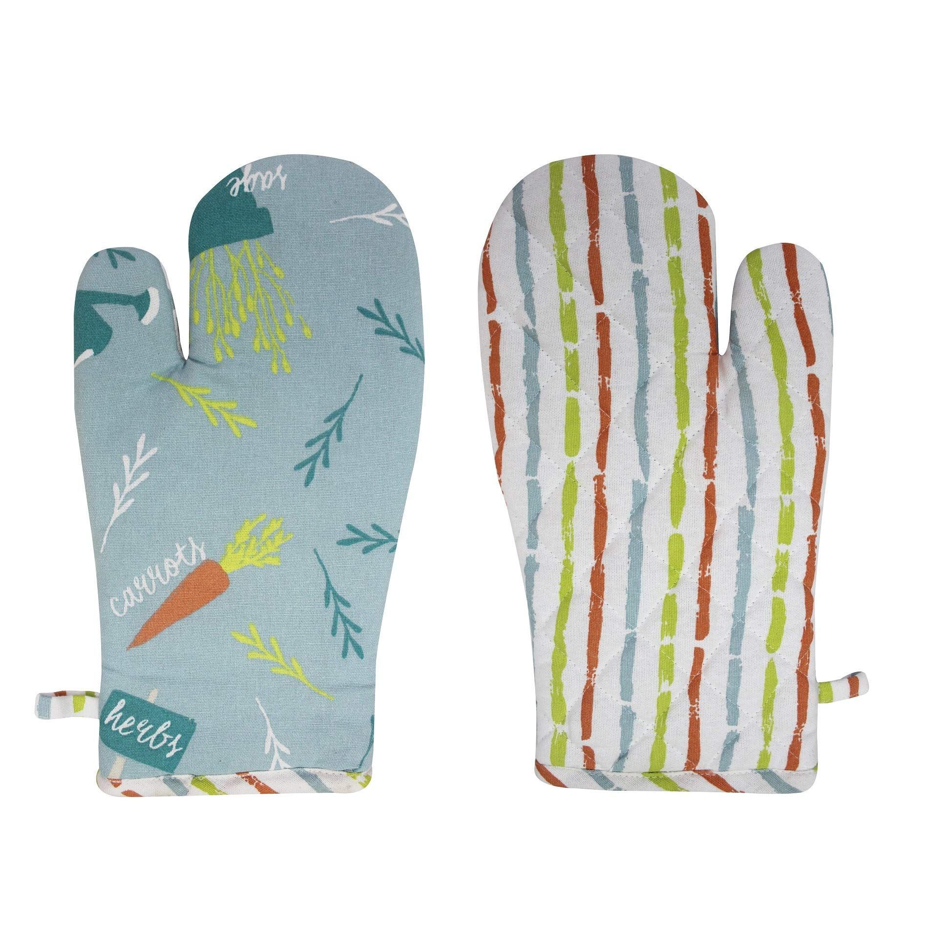 AIRWILL, 100% Cotton Kitchen Padded Oven Gloves, Mitts (Pack of 2)