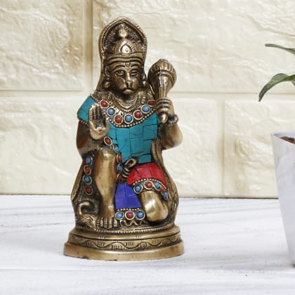 ARTVARKO Brass Lord Vishnu Narayan Holding Club Brass Statue for Home Decor  Idol for Puja for Gift Vastu Dosh - Height 7 : : Home & Kitchen