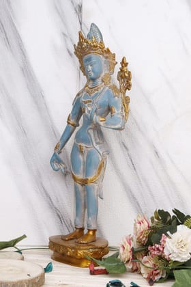 ARTVARKO Large Goddess Tara Brass Standing Statue Tara Statue for Health Happiness Wealth | Dancing Idol Home Decor Sculpture 17 Inches