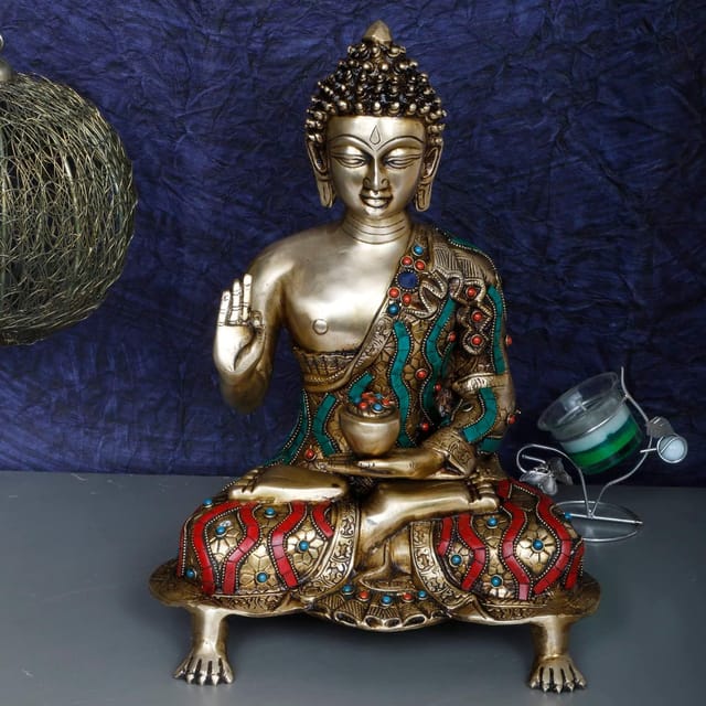 Buddha statue house warming gift. yoga room decor. – Amba Handicraft