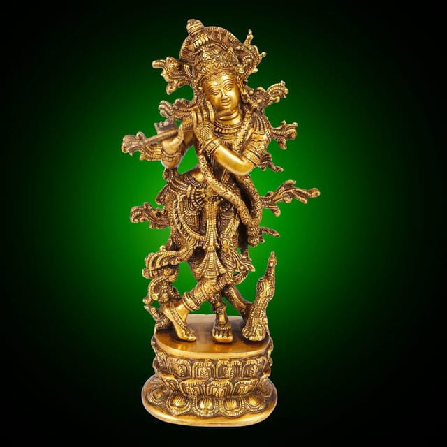 Brass Handcrafted Krishna Idol For Home Decor