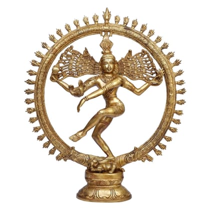 ARTVARKO Brass Natraja Big Statue Idol of Lord Shiva Ji Dancing Natraj Murti for Temple Mandir Home D�cor 19 Inches