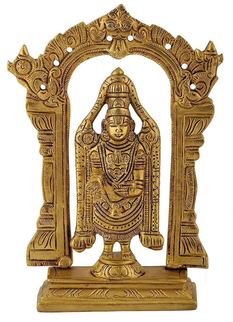 ARTVARKO Lord Venkateshwara as Tirupati Balaji - Brass Statue| 7.5 inch Height ?