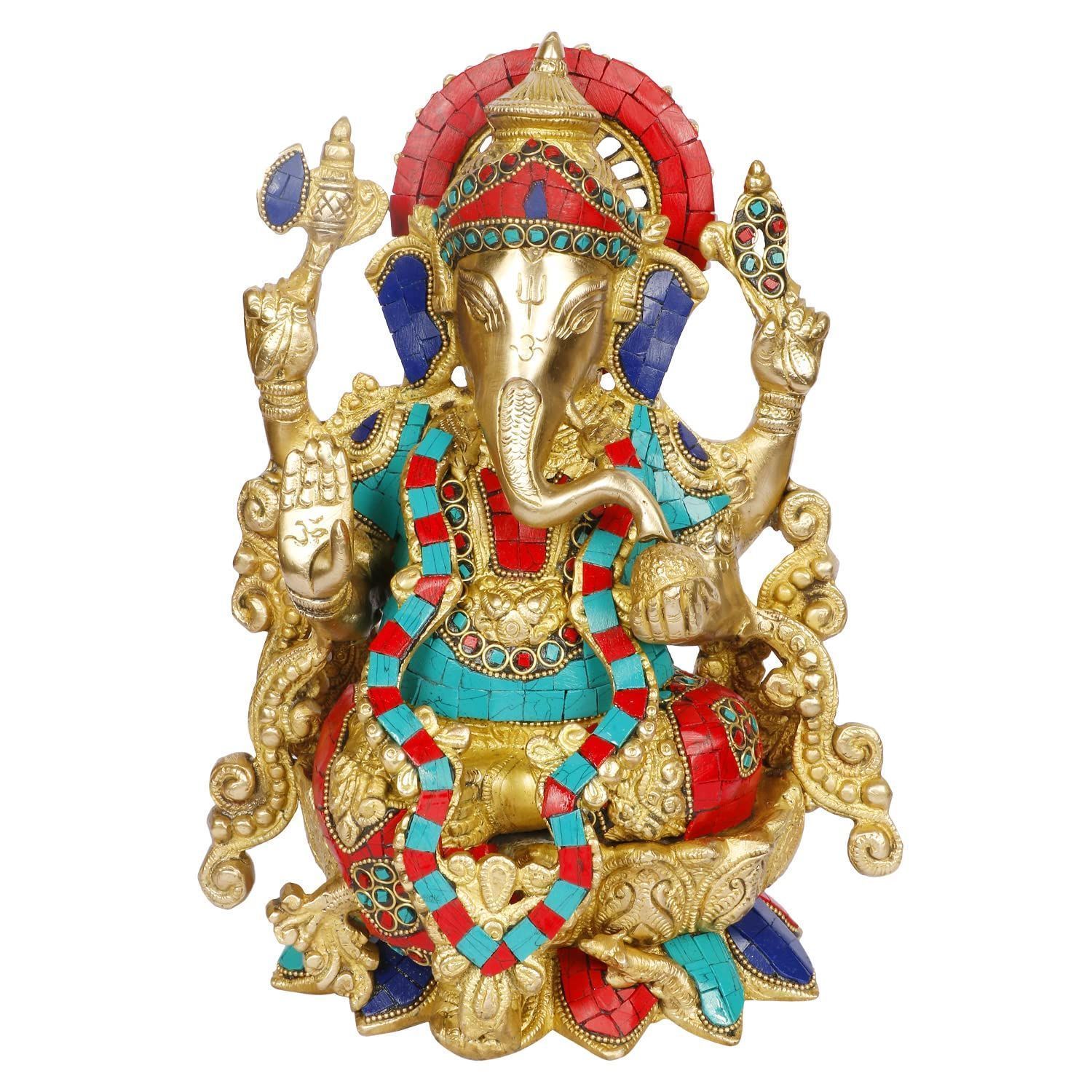 ARTVARKO Brass Ganesha Bhagwan Big Statue for Home Entrance Decor Ganpati Idol Murti Marriage Gift Good Luck Success Diwali Festival Chaturthi Puja