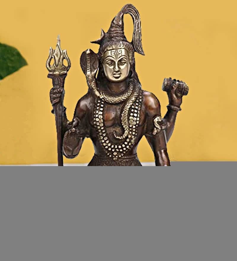 ARTVARKO Brass Murti Lord Shiva in Blessing Posture Shiv Idol Statue for Shivaratri Mahashivaratri Maha Shivratri Bronze Color Height 8.5 Inch