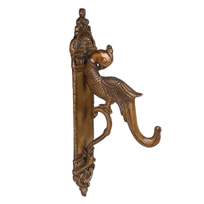 ARTVARKO Brass Traditonal Parrot Design Diya Holder Hook | Home Decor 12 Inches