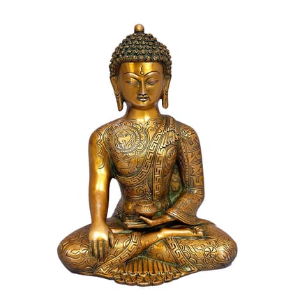 ARTVARKO Bhagwan Buddha Big Statue Blessing Face Murti for Home D�cor Entrance Office Table Living Room Meditation Luck Gift Feng Shui 12 Inches Large Statue Copper Bronze Color