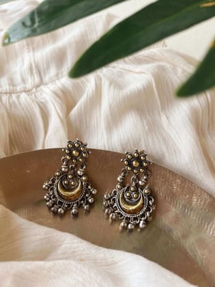 Chandrika dual tone earrings with ghunghroo detail