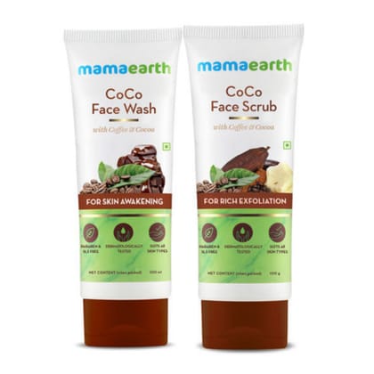 MAMAEARTH Coco facewash (100 ml) + Scrub (100 gm) Combo Pack of 2