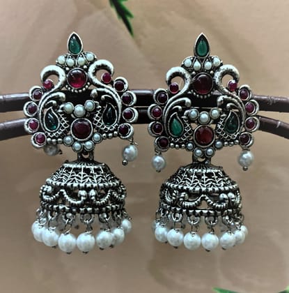 Neeara Fashion's Handcrafted Oxidised, Antique Finish, Ethnic Earrings for girls and women