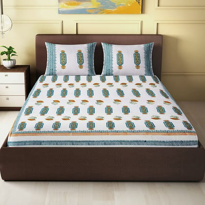 Maheswar Jaal Buta Block Printed Bedsheet