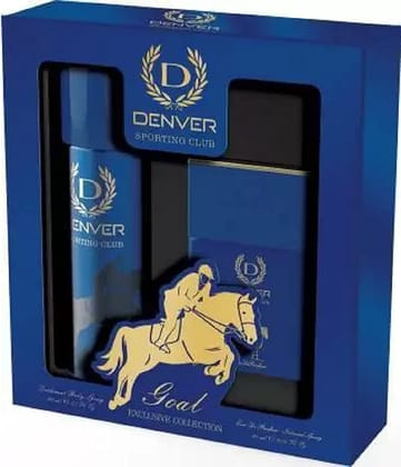 DENVER Sporting Club Goal Gift Set for Men - Deo (165ML) + Perfume (60ML) | Long Lasting Fragrance Combo Gift