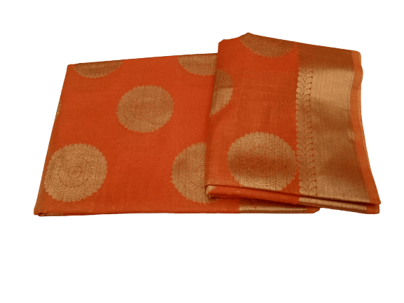 Orange Coloured Kanchipuram Silk Saree