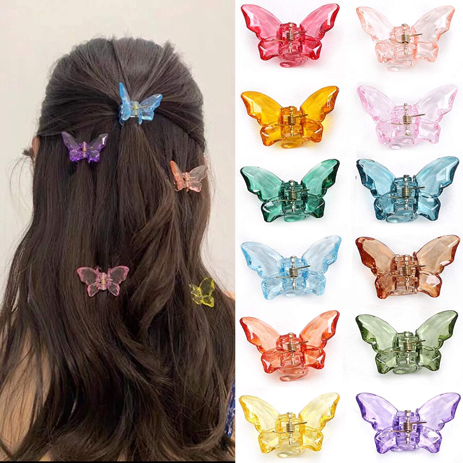 Mini cute Transparent Hair butterfly claw clips