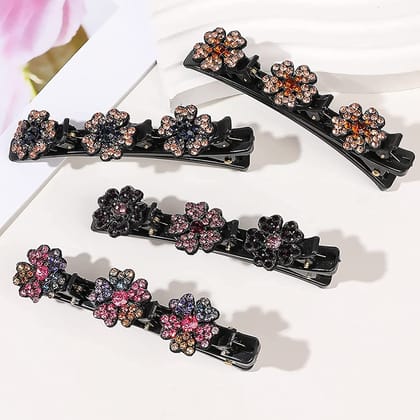 Hair Twisted Braid flower hair clips combo pack 4 PCS