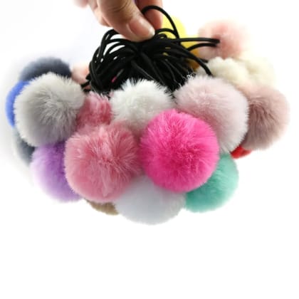 Kids Hair pom pom Rubber band fur rubber