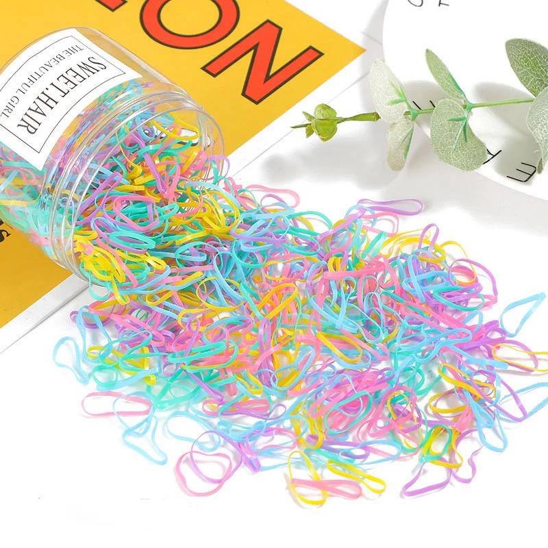 Kids Elastic Hair Accessories plastic Rubber band  mobilin rubber 2 bottles