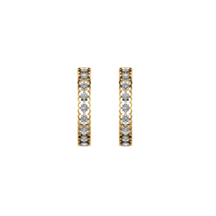 Floral Hoop Diamond Earrings