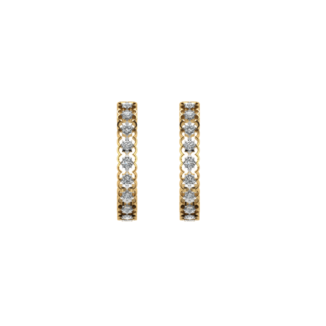 Floral Hoop Diamond Earrings