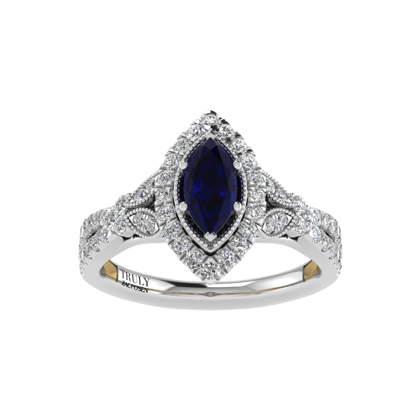 Majestic Sapphire Encrusted Diamond Ring