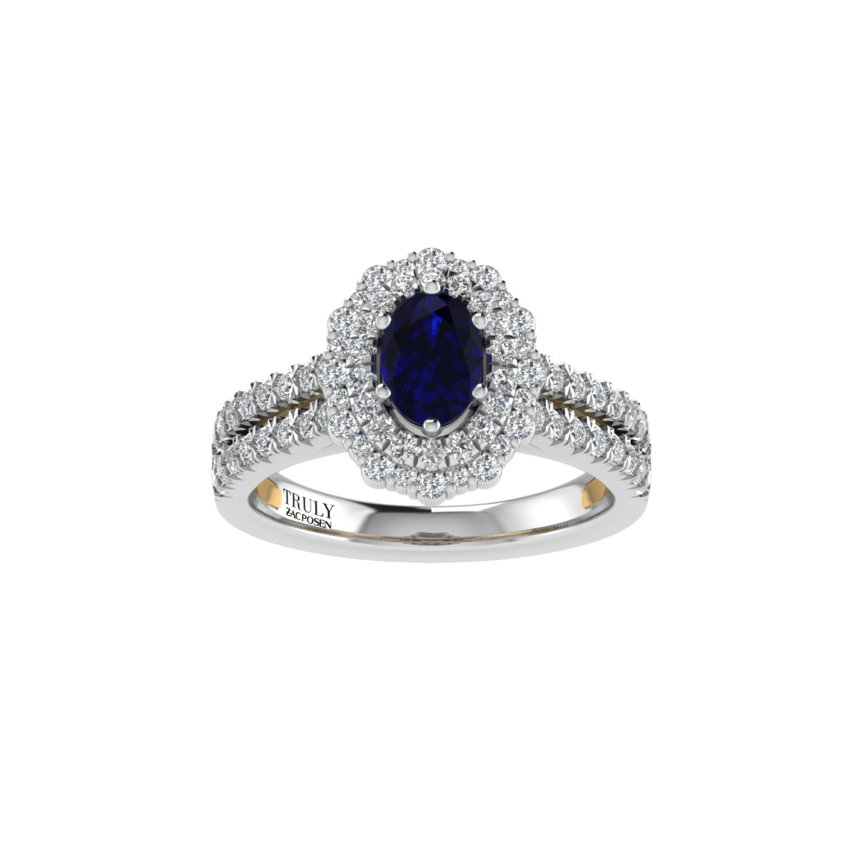 Sapphire & Diamond Flower Ring