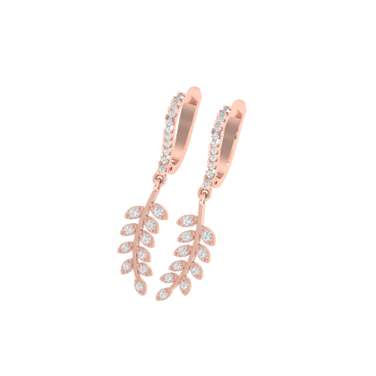 Dangly Leaf Diamond Earrings