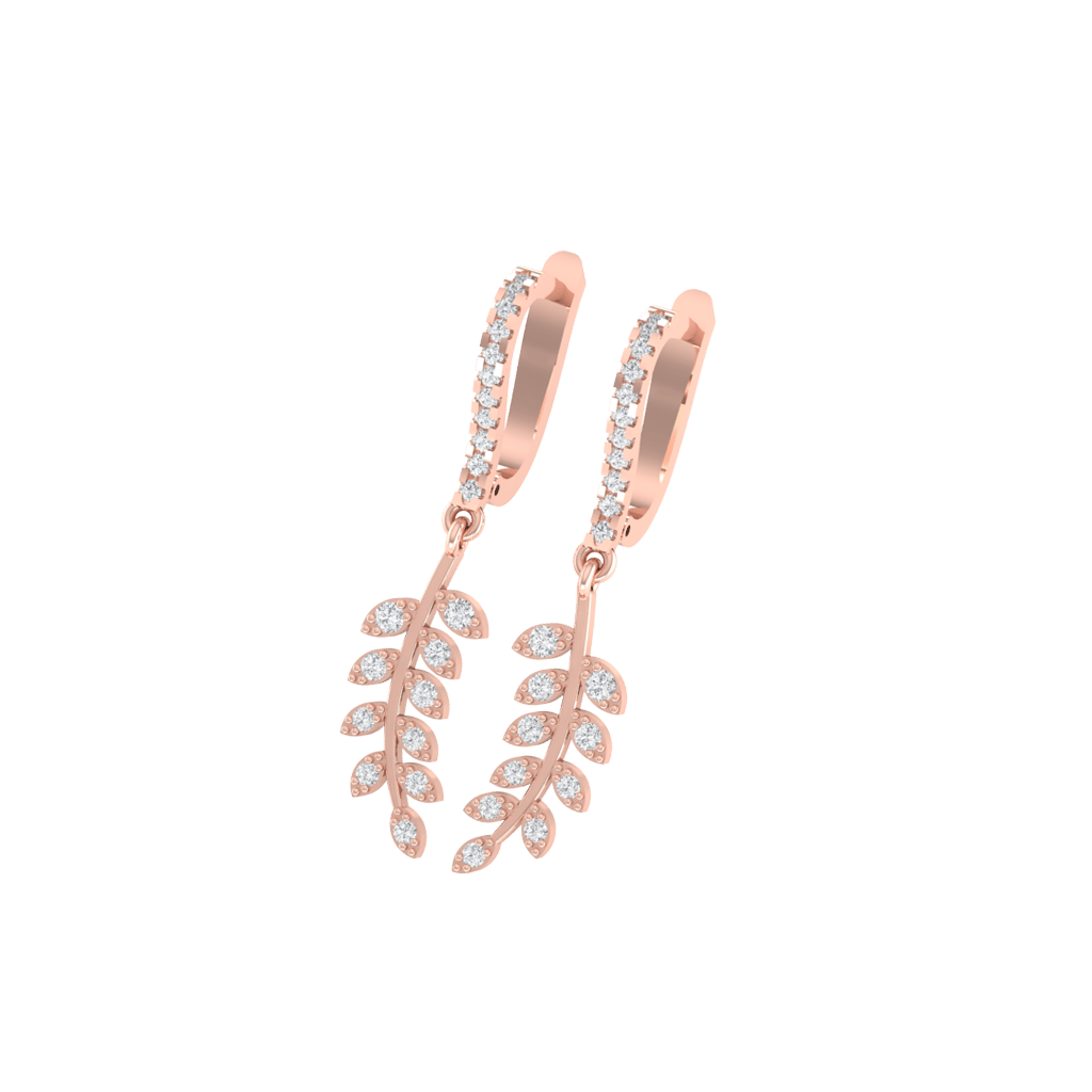 Dangly Leaf Diamond Earrings