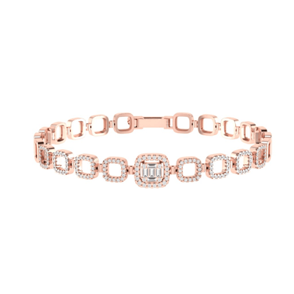 Linked Box Diamond Bracelet