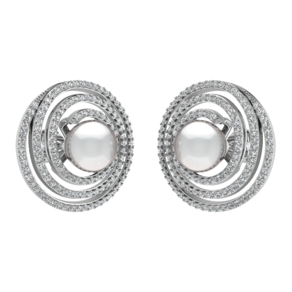 Pearl Eye Diamond Earrings