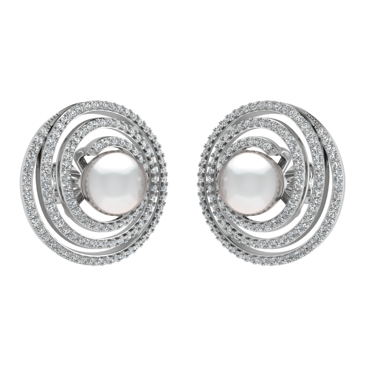 Pearl Eye Diamond Earrings