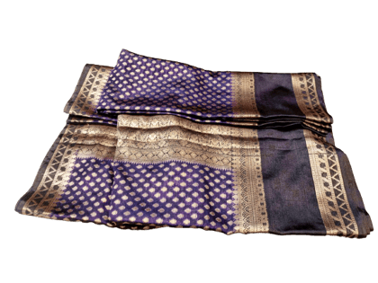 Handloom Purple Pure Katan Silk Banarasi Saree