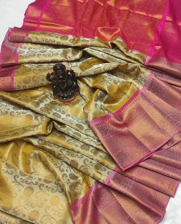 Banarasi Tissue Brocade Silk Saree With Stylish Border