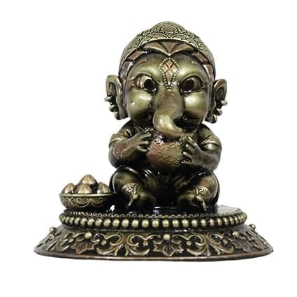 COPPERHOARD Laddu Ganesh Blessing Ganesha with Stand for Home Temple