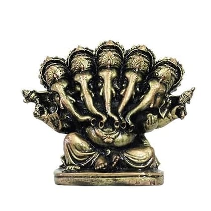 COPPERHOARD Panchmukhi Ganesh Blessing Ganesha Statue Murti for Home Temple Decor