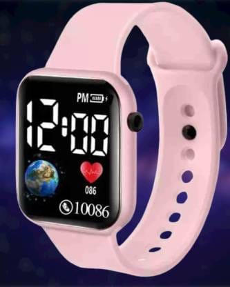 pink Digital Latest Kids watch for boys and girls Smartwatch  (Pink Strap, Free Size)