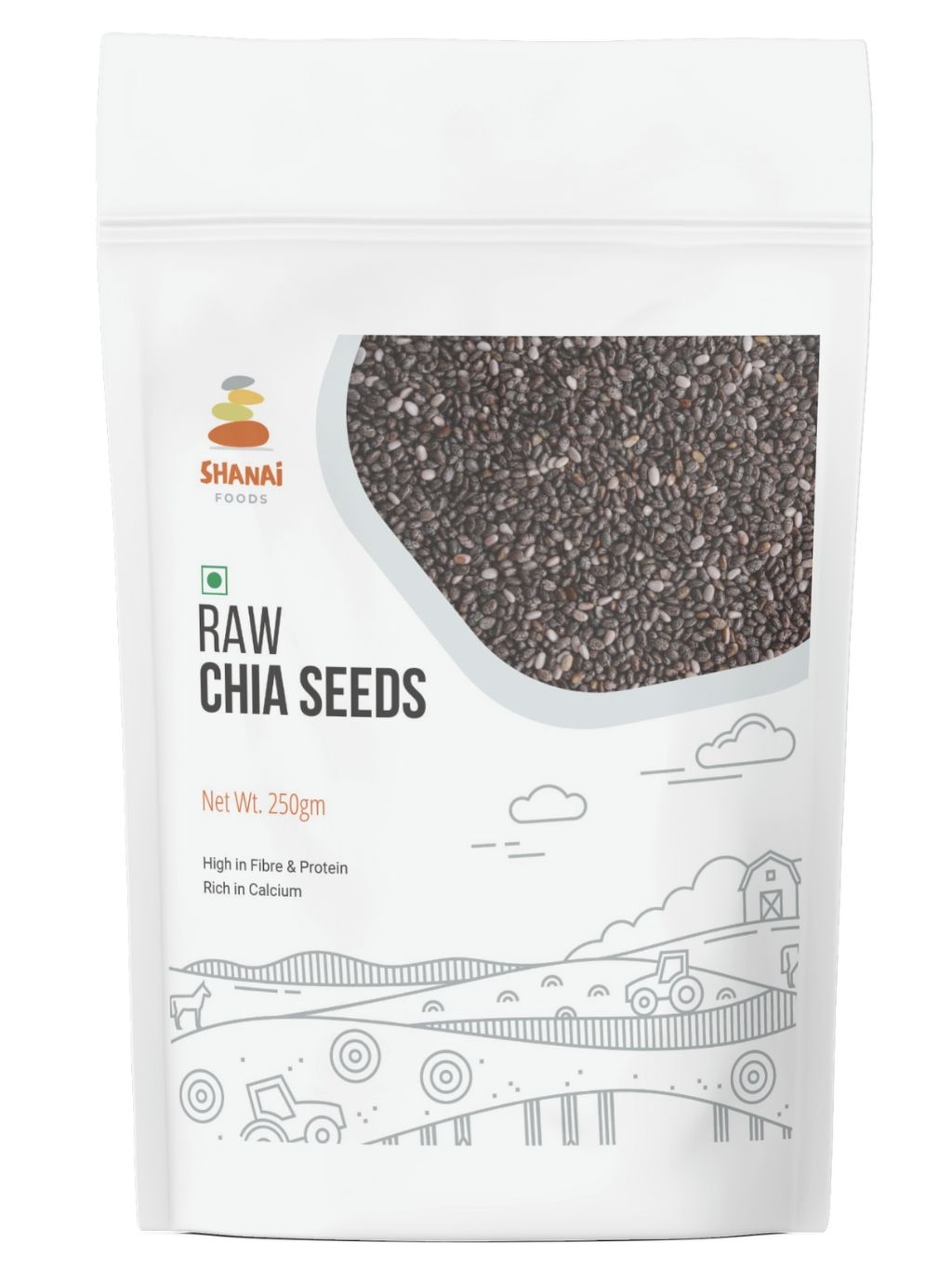 Shanai Foods Premium Raw Chia Seeds - 250g | With Omega3 | Healthy Snack | Chia Seeds for Weight Loss