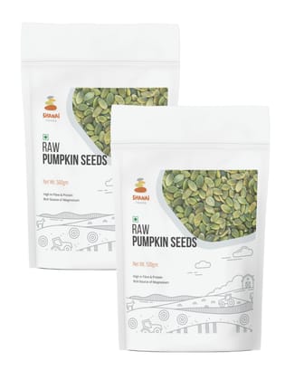 Shanai Foods Premium Raw Pumpkin Seeds (500g x 2), Pack of 2 | Immunity Booster and Protein Rich Seeds | Highly Nutritious Snack