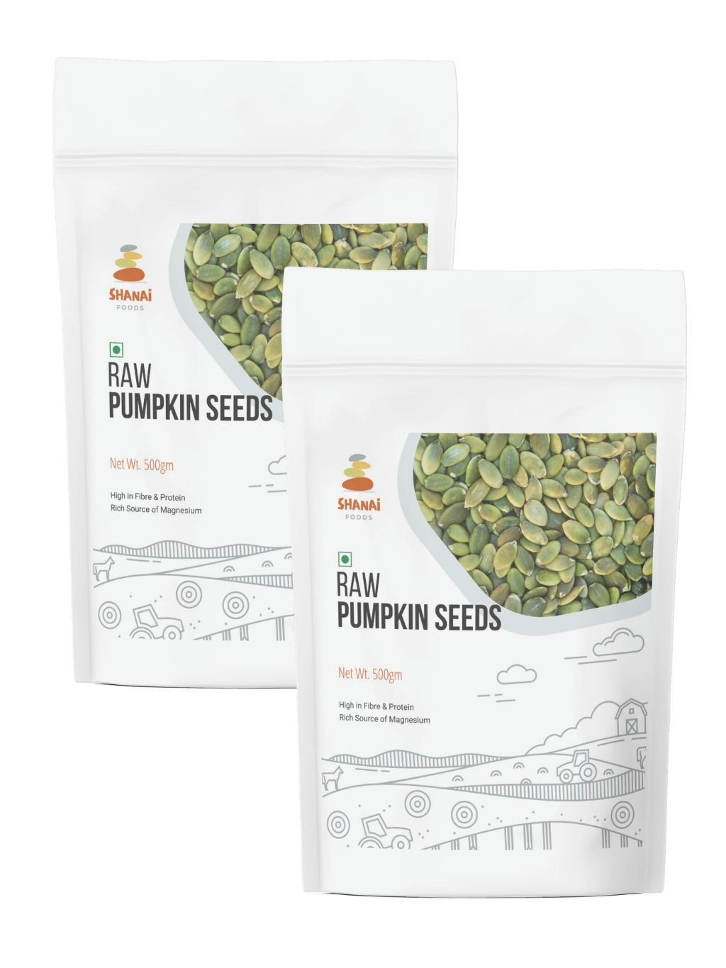 Shanai Foods Premium Raw Pumpkin Seeds (500g x 2), Pack of 2 | Immunity Booster and Protein Rich Seeds | Highly Nutritious Snack