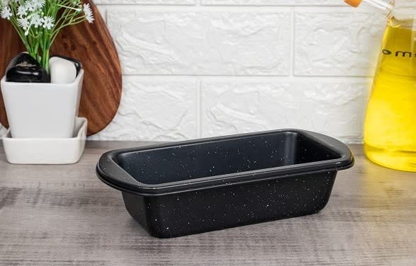 Femora Black Carbon Steel Non-Stick Coated Baking Loaf Pan(Small) (23 x 12 x 6 cm)